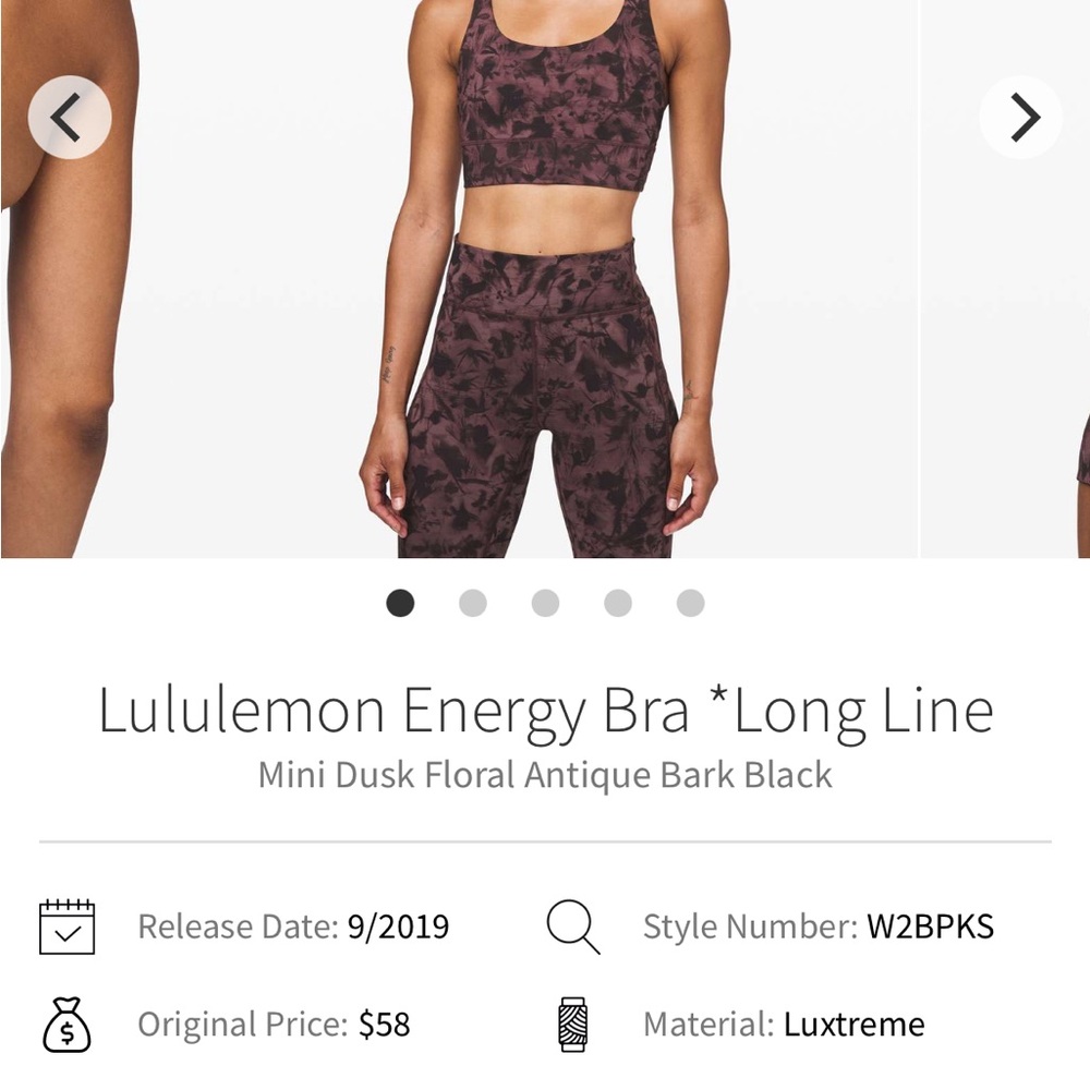 Lululemon energy bra longline size 4